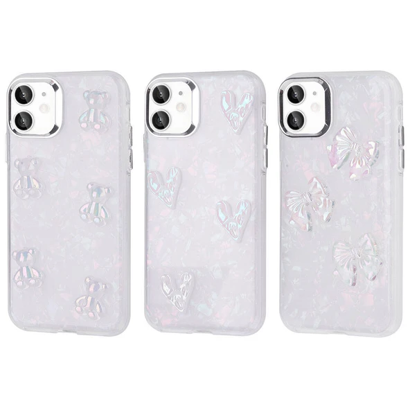 Apple iPhone 11 Kılıf Kabartma Figürlü Parlak  Eralli Silikon Kapak - Resim 3