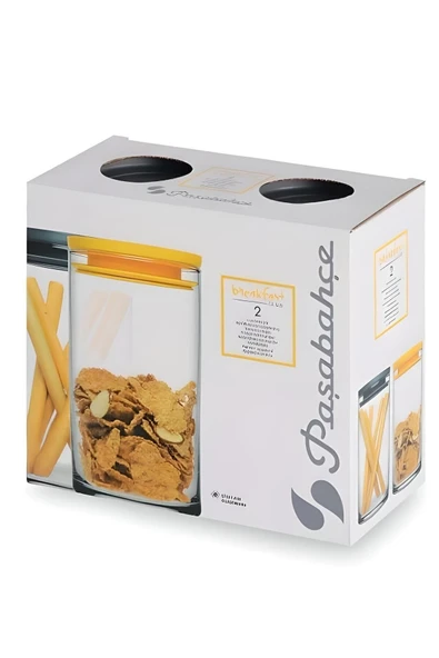 43736 Vakumlu Cam Kavanoz - Cam Erzak Saklama Kabı 8 Li Gri - Resim 2