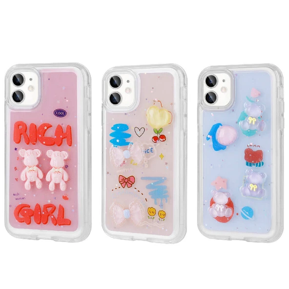 Apple iPhone 11 Kılıf Kabartma Figürlü Parlak  Minimini Silikon Kapak - Resim 3