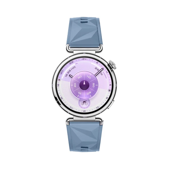 Sneezy Huawei Watch GT6 41mm İle Uyumlu Prism Metal Tokalı Soft Yumuşak Silikon Kordon  Mavi - Resim 3