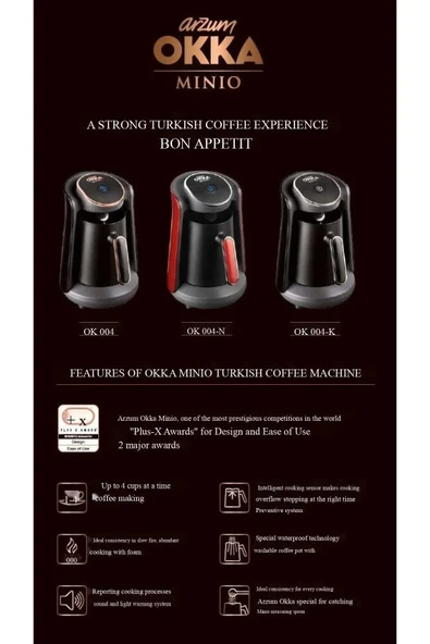 Arzum Okka Minio Türk Kahvesi Makinesi 4 Fincan Kapasiteli Toprak - OK004-T - Resim 4