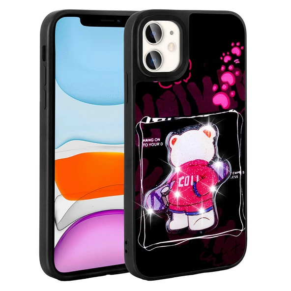 Apple iPhone 11 Kılıf Parlayan Kabartmalı İkonik Figürlü  Amas Silikon Kapak ürün görseli