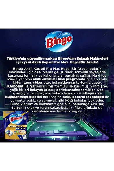 Bingo Akıllı Kapsül Pro Max Bulaşık Makinesi Tableti 60'lı - 2