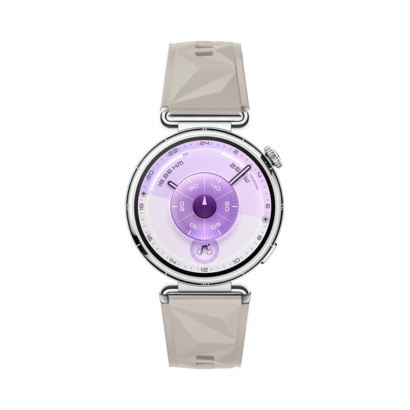 Sneezy Huawei Watch GT6 41mm İle Uyumlu Prism Metal Tokalı Soft Yumuşak Silikon Kordon  Starlight - Resim 3