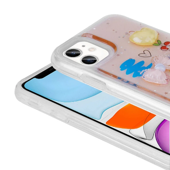 Apple iPhone 11 Kılıf Kabartma Figürlü Parlak  Minimini Silikon Kapak - Resim 5