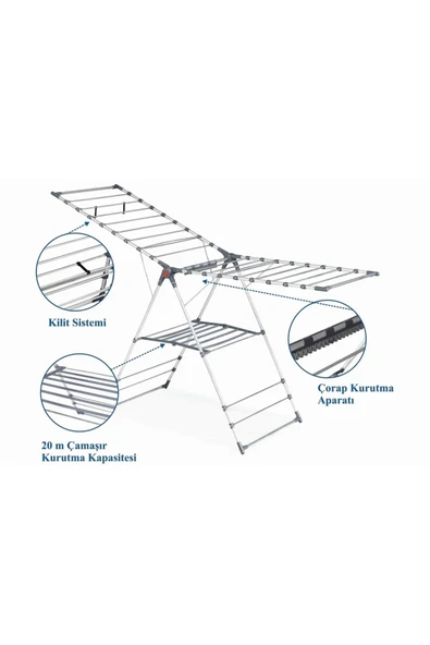 Devecioğlu MM037 Gold Çamaşır Kurutma Askısı - Resim 3