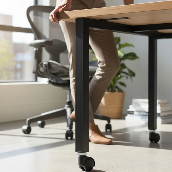 Koltuk Tekeri 4’lü Set Kısa U Tablalı Dönerli Siyah Metal Gövde Dayanıklı Yapı 360 Derece Döner - Resim 6