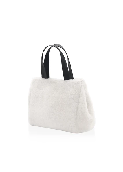 The Mia Peluş Çanta Beyaz 24x30 cm ürün görseli 1