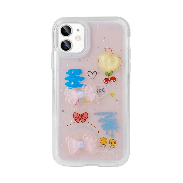Apple iPhone 11 Kılıf Kabartma Figürlü Parlak  Minimini Silikon Kapak - Resim 4