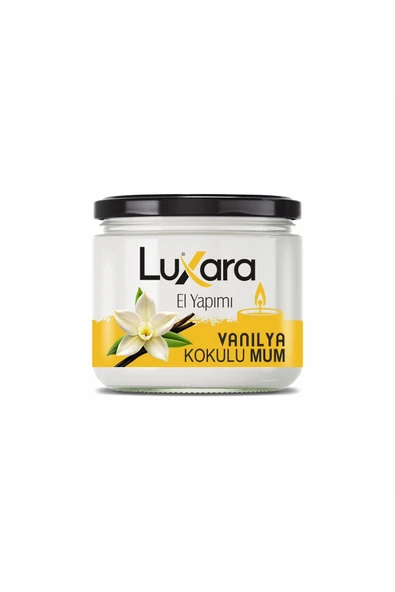 Luxara Home El Yapımı Vanilya Kokulu Mum – Dekoratif Cam Kavanoz, Sıcak ve Tatlı Aroma ürün görseli