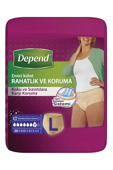 Depend Emici Külot Kadın Large 10 Adet ürün görseli