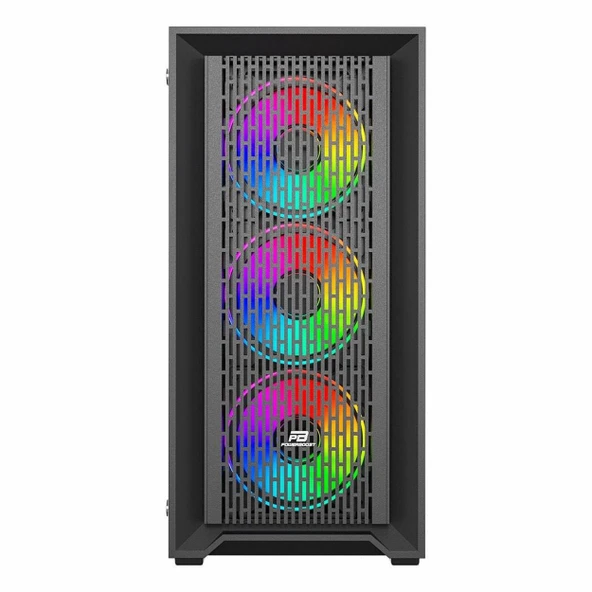 PowerBoost PB-P705B 650W 80+ Bronz USB 3.2 ARGB ATX Mid Tower Siyah Kasa - Resim 2