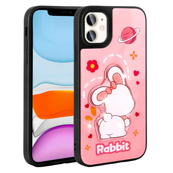 Apple iPhone 11 Kılıf Parlayan Kabartmalı İkonik Figürlü  Amas Silikon Kapak ürün görseli