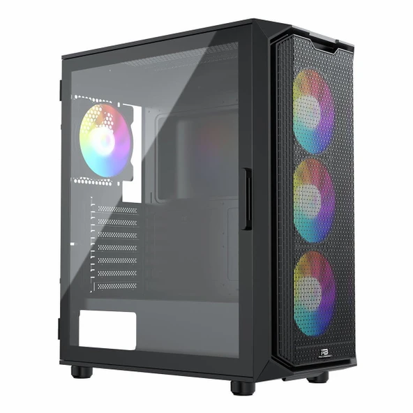 PowerBoost VK-K521B 650W 80+ USB 3.2 ARGB ATX Mid Tower Siyah Kasa - Resim 4