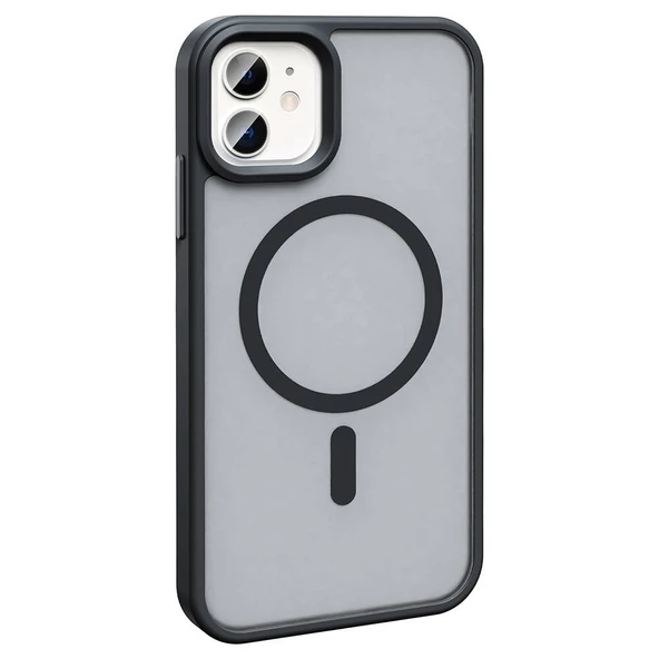 Apple iPhone 12 Kılıf M-safe Şarj Özellikli Mat Arka Yüzey  Sio Kapak - Resim 4