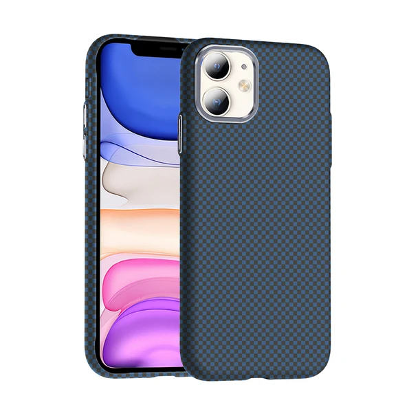 Apple iPhone 11 Kılıf M-safe Şarj Özellikli Karbon Fiber Görünümlü  Gros Kapak ürün görseli