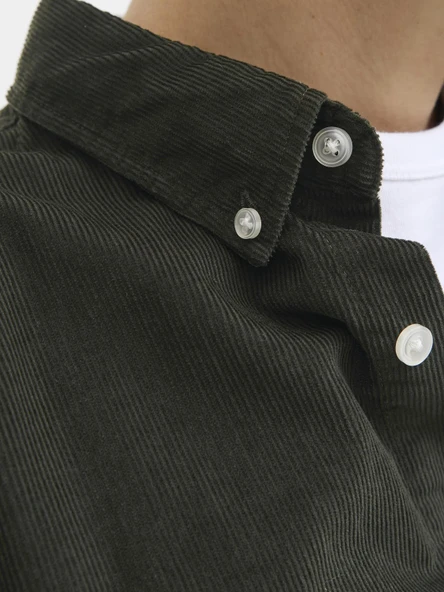 JJECLASSIC CORD SHIRT L/S SN Rosin Rosin S - Resim 6