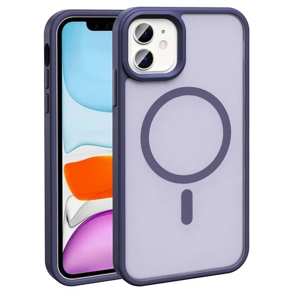 Apple iPhone 12 Kılıf M-safe Şarj Özellikli Mat Arka Yüzey  Sio Kapak - Resim 2