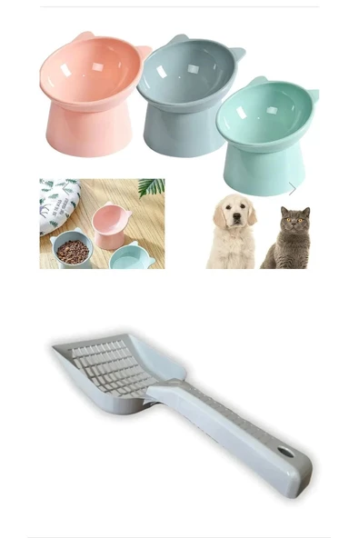 Kürek Hediyeli, Kedi Mama Kabı Ve Köpek Maması Kabı 2 Ad 11,5 X 11,7 X 8 Cm - Resim 2