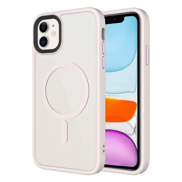 Apple iPhone 11 Kılıf Mat Arka Yüzey Wireless Şarj Özellikli  Flet M-safe Kapak ürün görseli