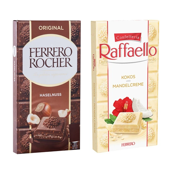 Ferrero Rocher Original 90 gr + Raffaello Kokos Beyaz Çik. 90 gr 2 li Paket ürün görseli 1