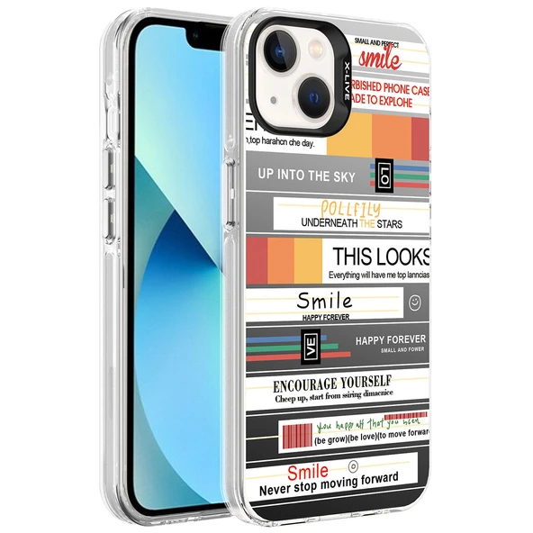 Apple iPhone 13 Kılıf Desenli  Silver Sert Kapak ürün görseli