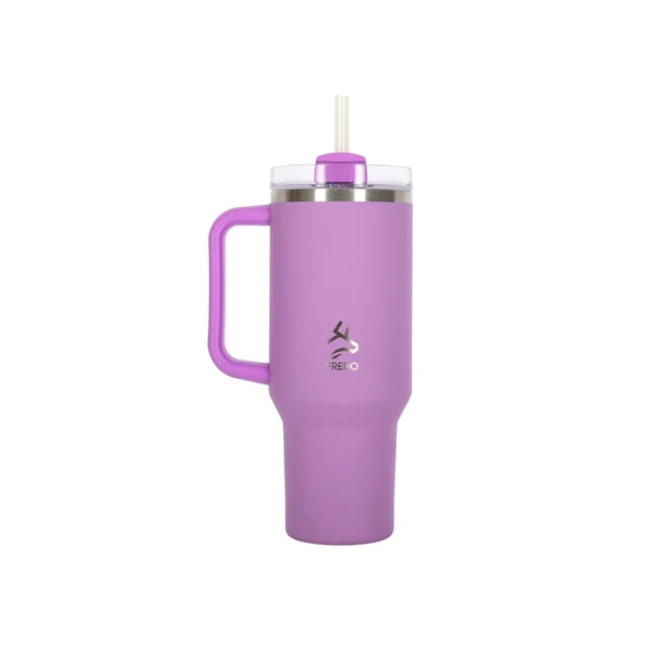 Sip Voyage Lila Paslanmaz Çelik Pipetli Termos Bardak 900ml - 1