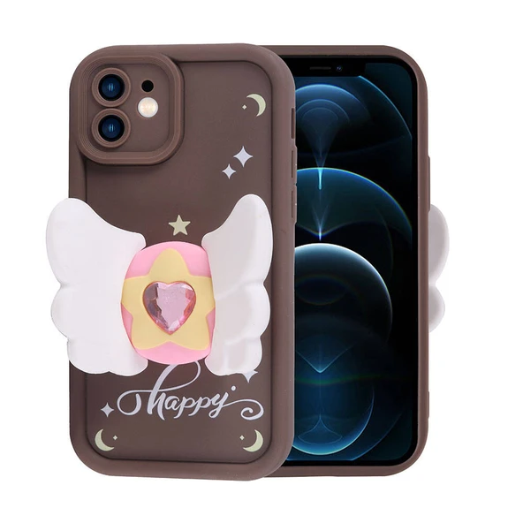 Apple iPhone 12 Kılıf Kamera Korumalı Figür Tasarımlı Zore Kapya Kapak - Resim 5