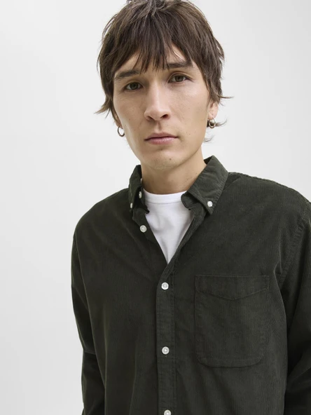 JJECLASSIC CORD SHIRT L/S SN Rosin Rosin L - Resim 4