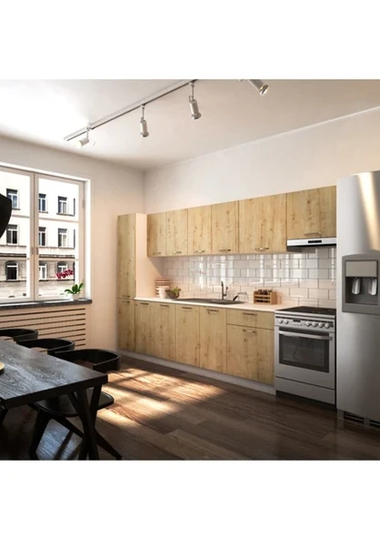 T Designo Arzu Hazır Mutfak Dolabı Kiler Dahil 320 cm Tezgah Dahil - Resim 2