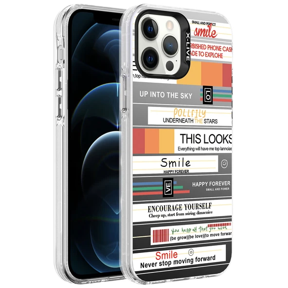 Apple iPhone 12 Pro Max Kılıf Desenli  Silver Sert Kapak ürün görseli