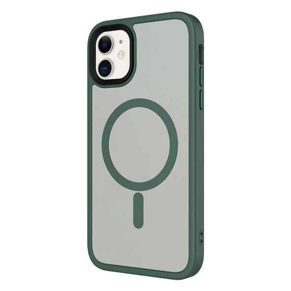 Apple iPhone 11 Kılıf Mat Arka Yüzey Wireless Şarj Özellikli  Flet M-safe Kapak - Resim 5