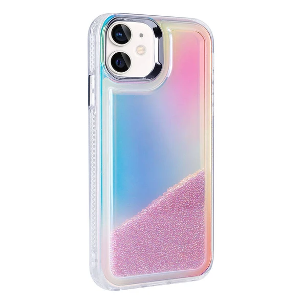 Apple iPhone 12 Kılıf Airbagli Renkli Arka Yüzey Boncuk Tasarımlı  Kumul Kapak - Resim 4