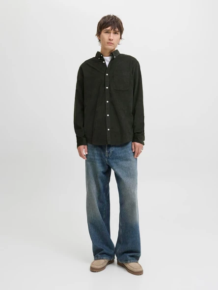 JJECLASSIC CORD SHIRT L/S SN Rosin Rosin S - Resim 5