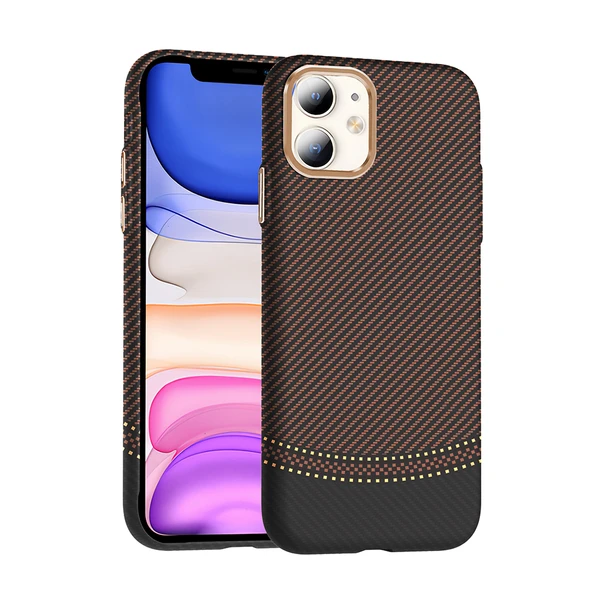 Apple iPhone 11 Kılıf M-safe Şarj Özellikli Karbon Fiber Görünümlü  Gros Kapak ürün görseli