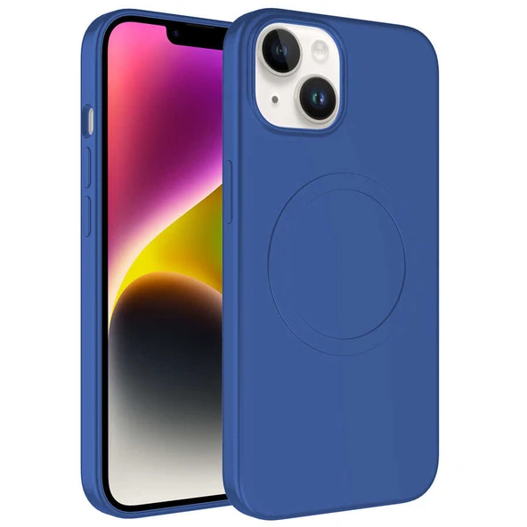 Apple iPhone 13 Kılıf M-safe Wireless Şarj Özellikli Pastel Renk Silikon  Plas Kapak ürün görseli