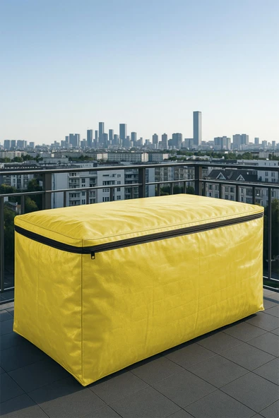 sizenelazım Fermuarlı Sarı Su Geçirmez Bahçe Mobilyası Ve Balkon Eşya Koruma Brandası 300cm x 300cm ürün görseli