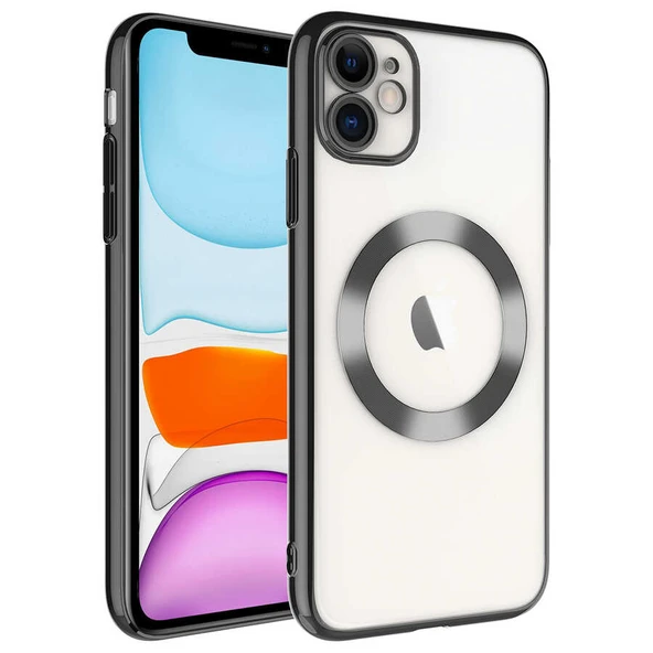 Apple iPhone 11 Kılıf Wireless Şarj Özellikli Sert PC  Riksos M-safe Kapak ürün görseli