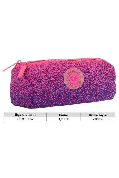 KAUKKO İki Bölmeli Kız Çocuk Okul Kalem Çantası - Mor - K2717 - 3