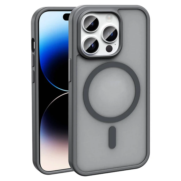 Apple iPhone 14 Pro Kılıf M-safe Şarj Özellikli Mat Arka Yüzey  Sio Kapak ürün görseli