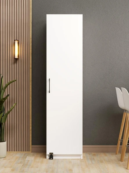 Kuzeylife Novens Çok Amaçlı Erzak-Kiler Dolabı Tek Kapaklı Beyaz - Resim 3