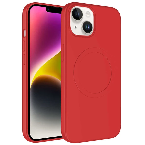 Apple iPhone 14 Plus Kılıf M-safe Wireless Şarj Özellikli Pastel Renk Silikon  Plas Kapak ürün görseli