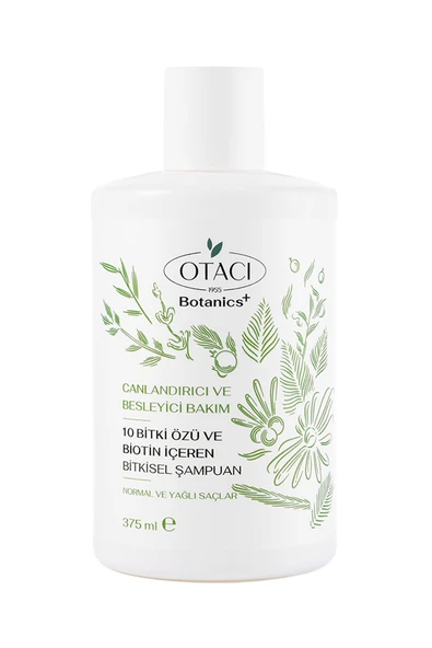 Otacı Botanics Canlandırıcı ve Besleyici Bakım 10 Bitki Özü ve Biotin İçeren Bitkisel Şampuan 375 ml ürün görseli 1