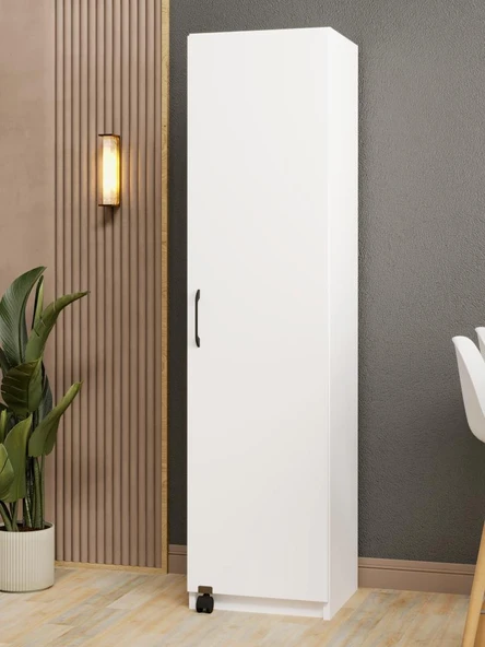 Kuzeylife Novens Çok Amaçlı Erzak-Kiler Dolabı Tek Kapaklı Beyaz - Resim 5