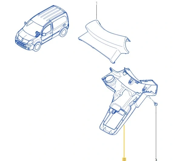 Direksiyon Alt Bakalit Kapağı Renault Kangoo 3 484727483R MAİS - Resim 2
