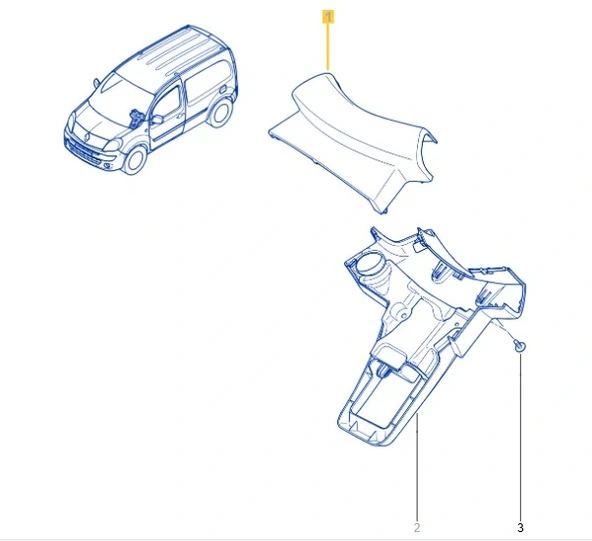 Direksiyon Üst Kapağı Bakaliti Renault Kangoo 3 484717220R MAİS - Resim 2