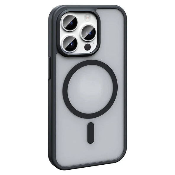 Apple iPhone 14 Pro Max Kılıf M-safe Şarj Özellikli Mat Arka Yüzey  Sio Kapak - Resim 6