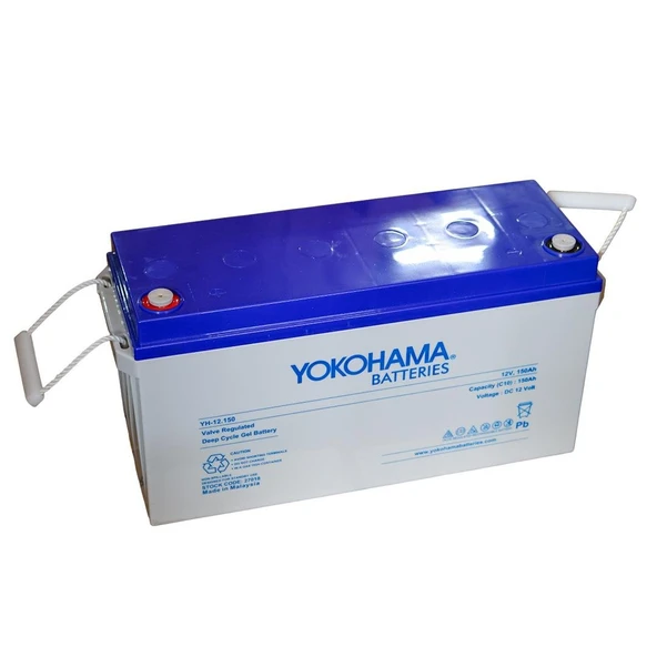 Yokohama YH-27018 12V 150Ah Tam Bakımsız Deep Cycle Jel Akü 481X170x241mm Yeni Tarihli Taze Akü