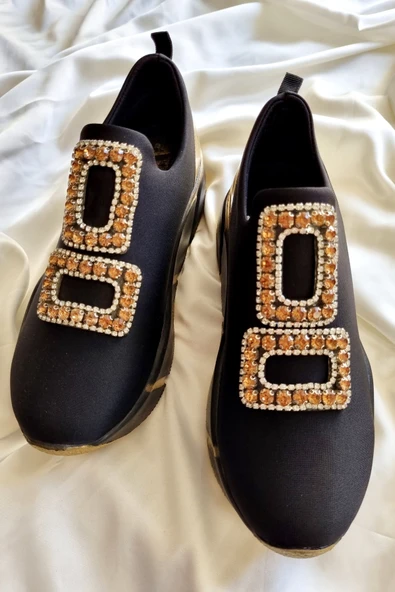 Platform Taban Rahat Streç Taşlı Detaylı Kadın Spor Ayakkabı Soft Sole ürün görseli