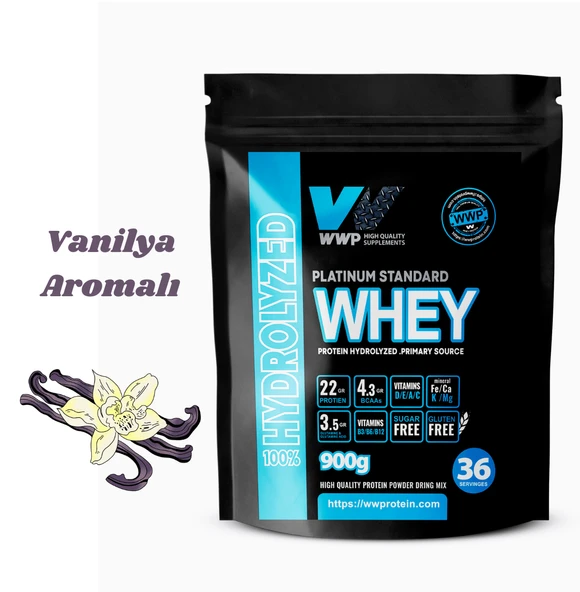 WWP Platinum Standard Whey Protein Hydrolyzed Tozu . 900g . Vanilya Aromalı. - 1